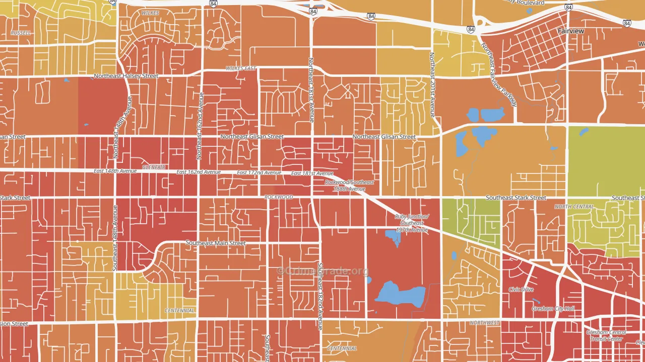 Gresham-Rockwood, Gresham, OR Map of Vandalism Rates