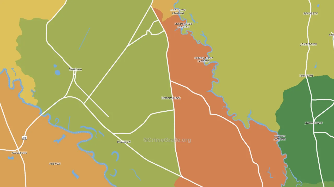 Gresham, SC Map of Vandalism Rates