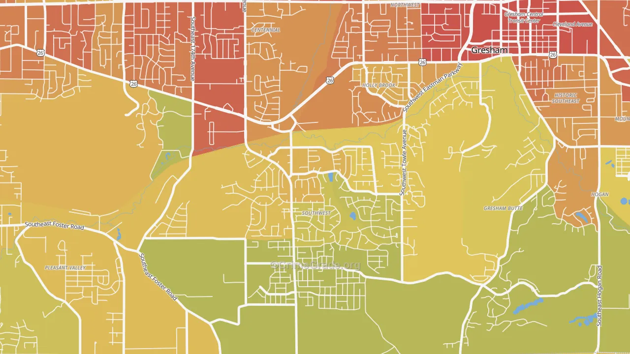 Gresham-Southwest, Gresham, OR Map of Vandalism Rates