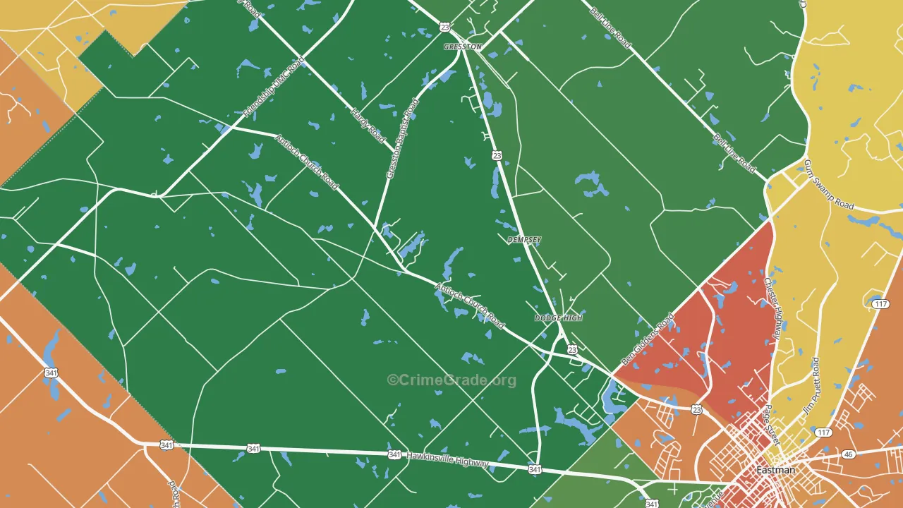 Gresston, GA Map of Vandalism Rates