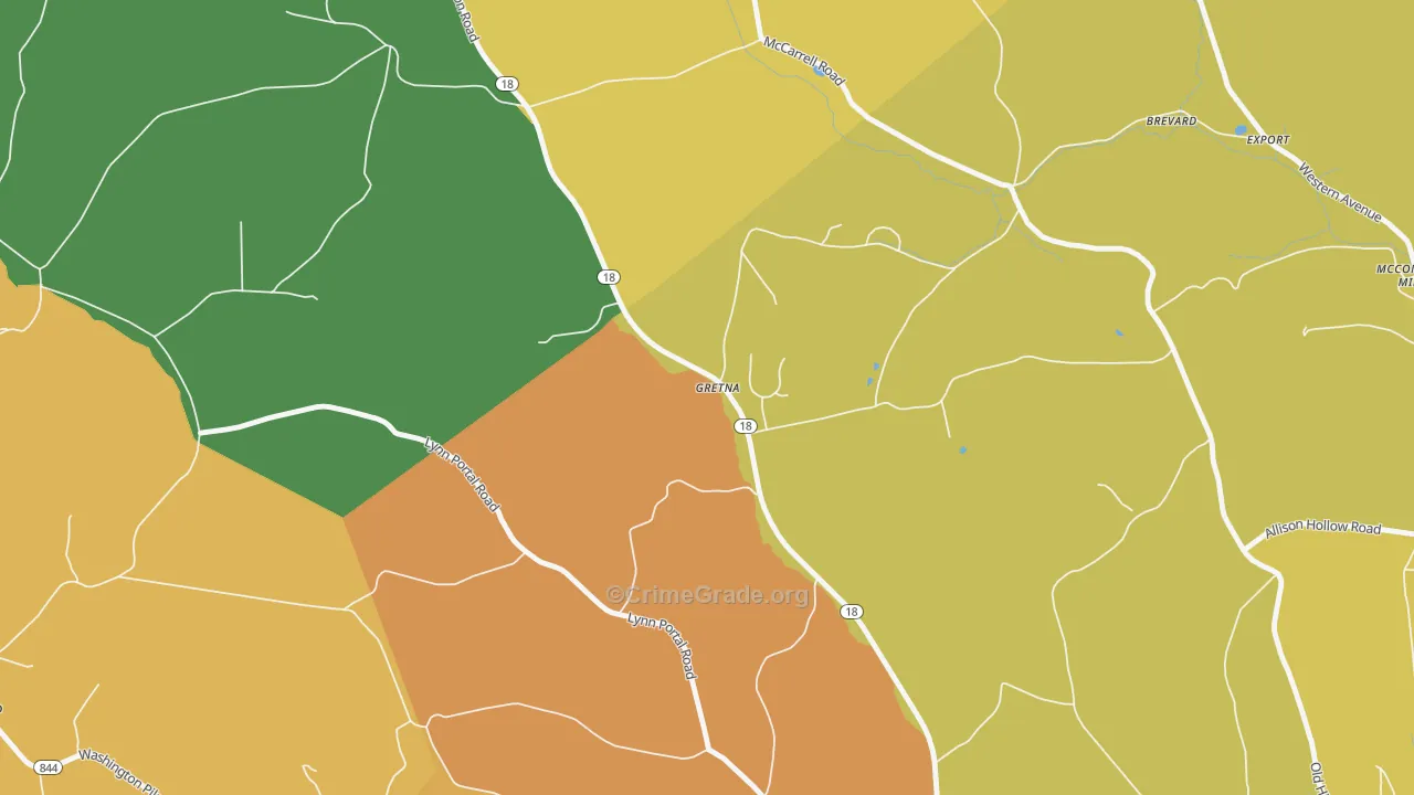 Gretna, PA Map of Vandalism Rates