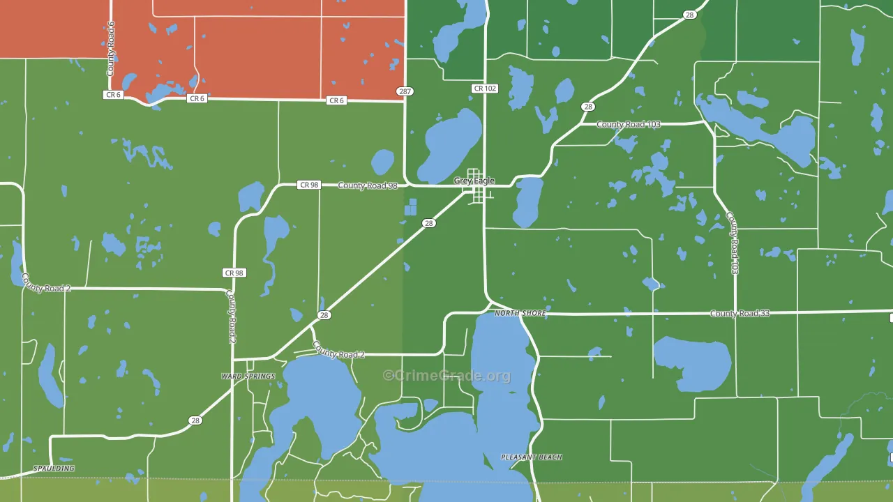Grey Eagle, MN Map of Vandalism Rates