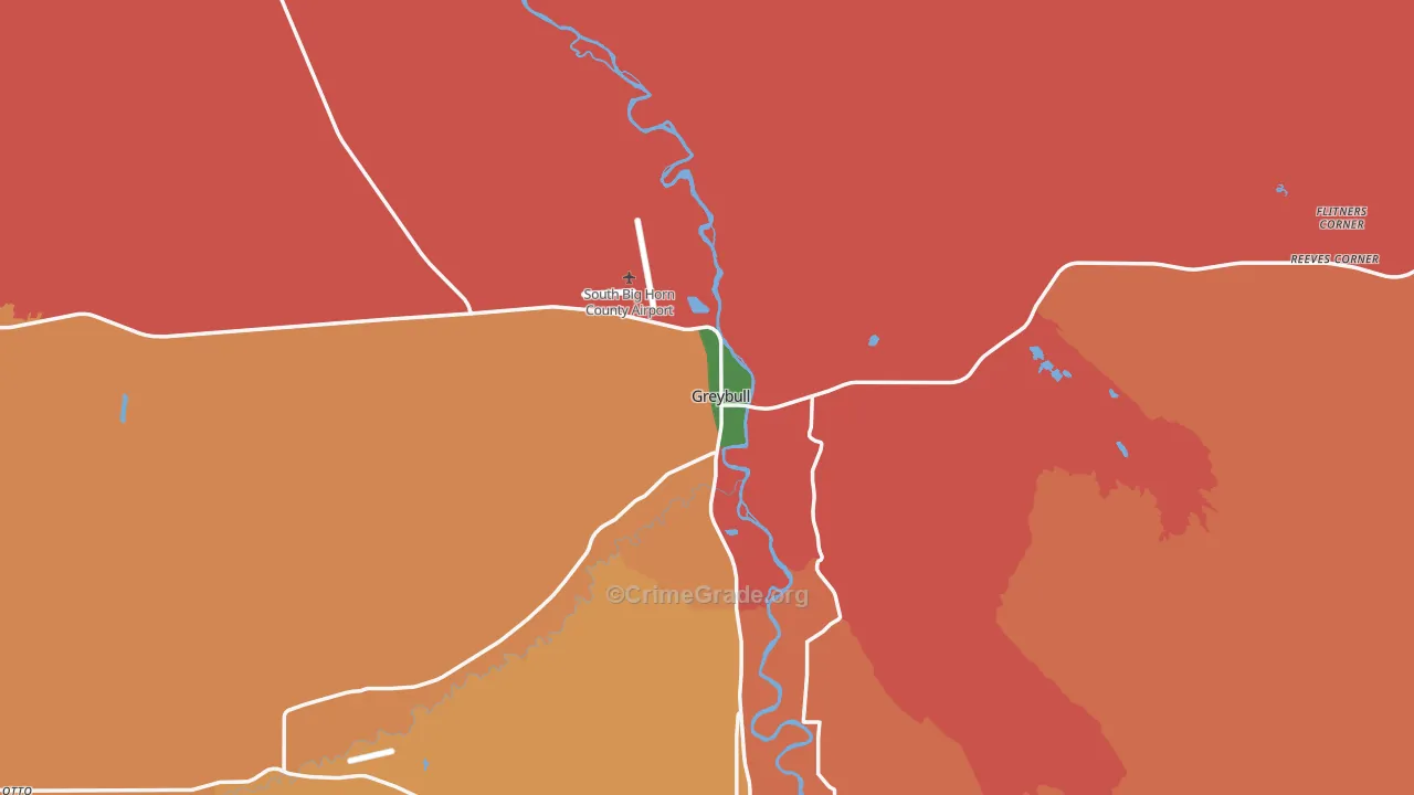 Greybull, WY Map of Vandalism Rates