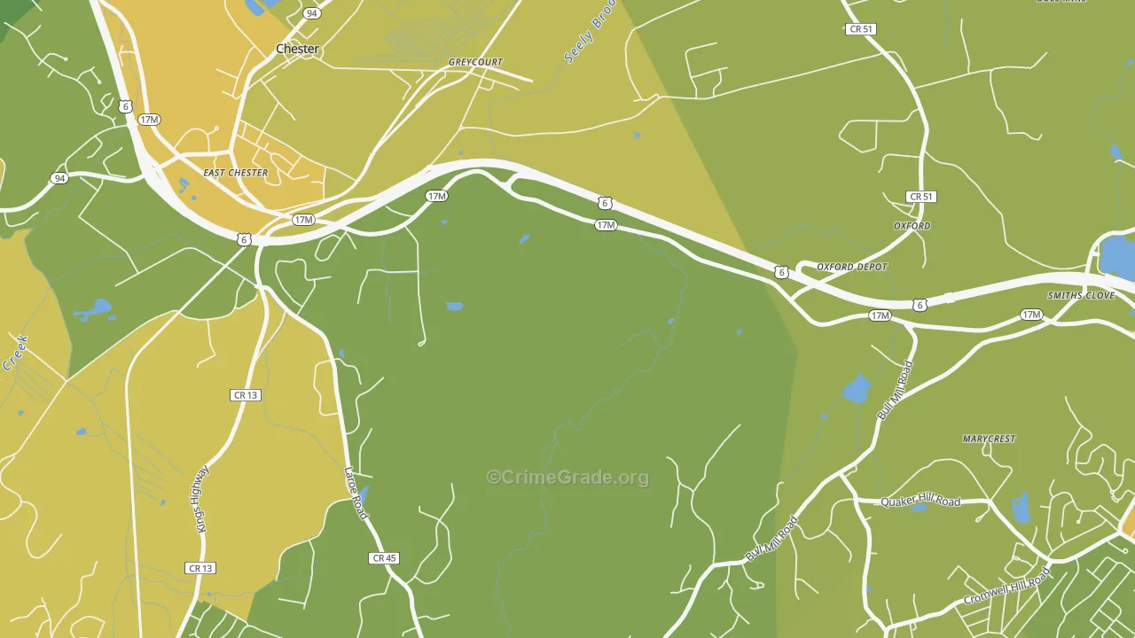 Greycourt, NY Map of Vandalism Rates