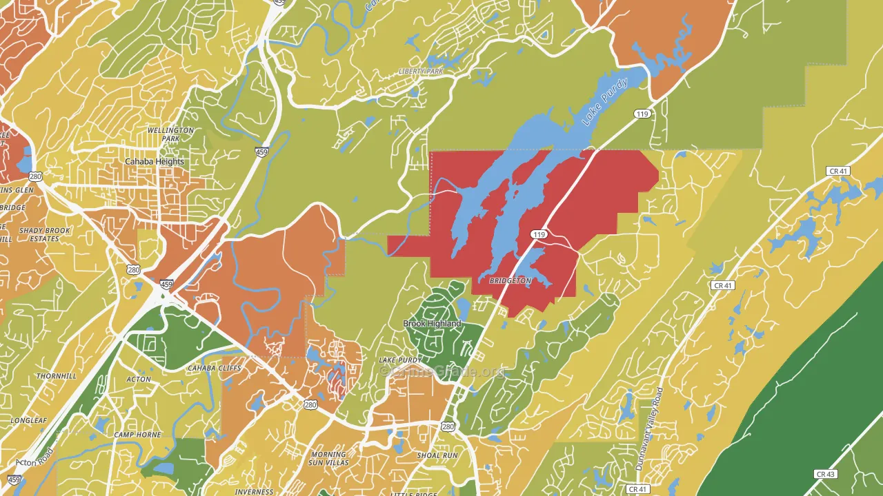 Greystone, Birmingham, AL Map of Vandalism Rates