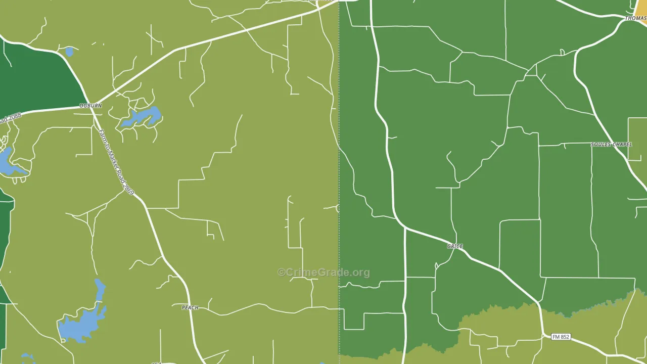 Grice, TX Map of Vandalism Rates