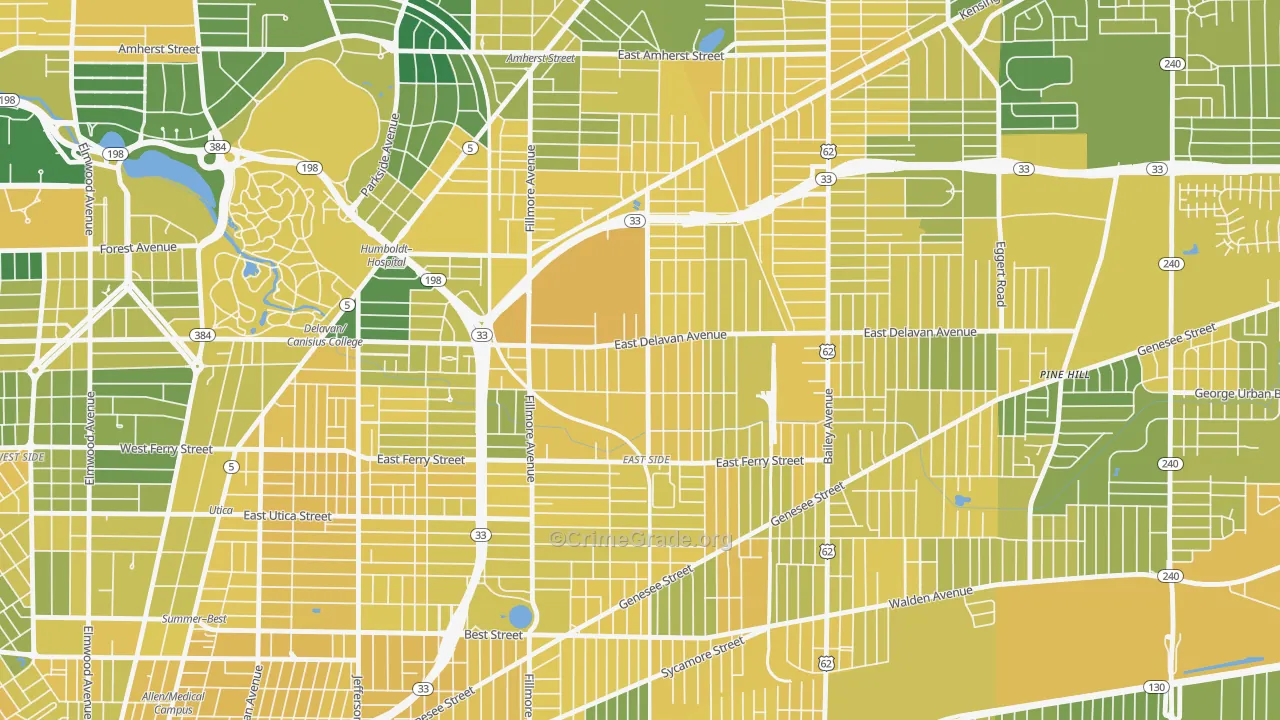 Grider, Buffalo, NY Map of Vandalism Rates
