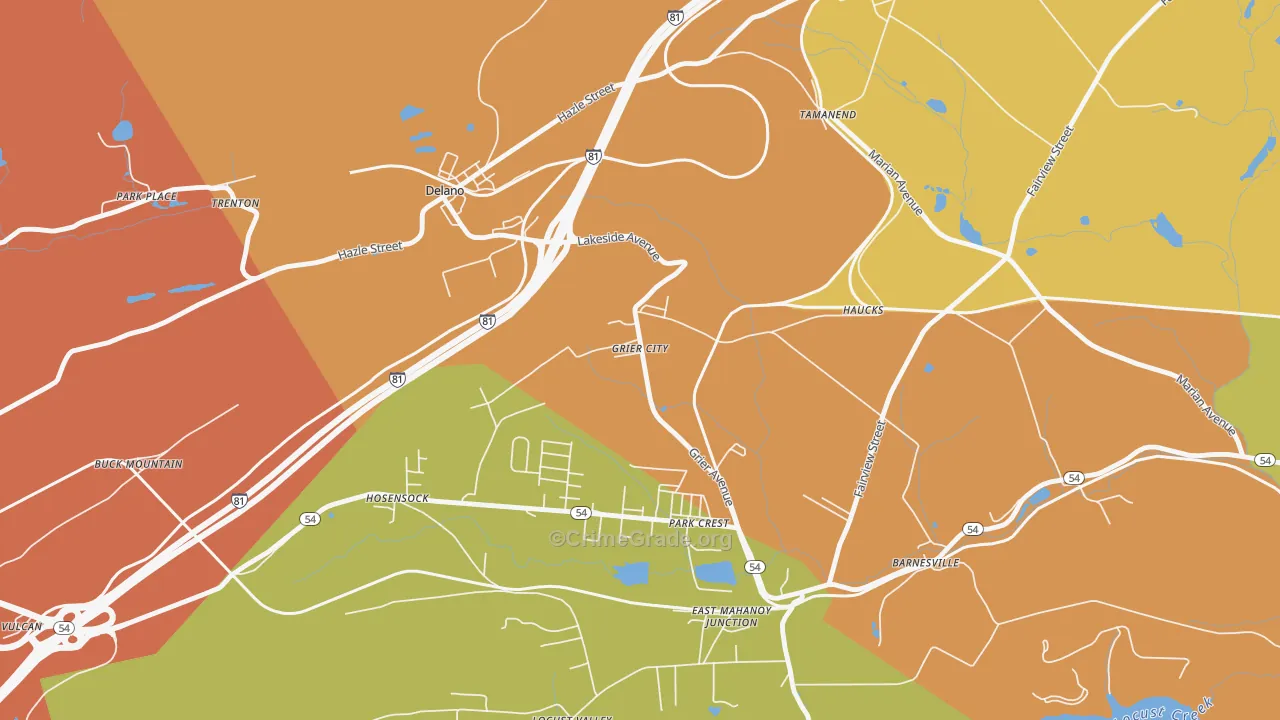 Grier City, PA Map of Vandalism Rates