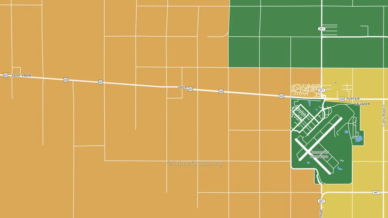 Grier, NM Map of Vandalism Rates