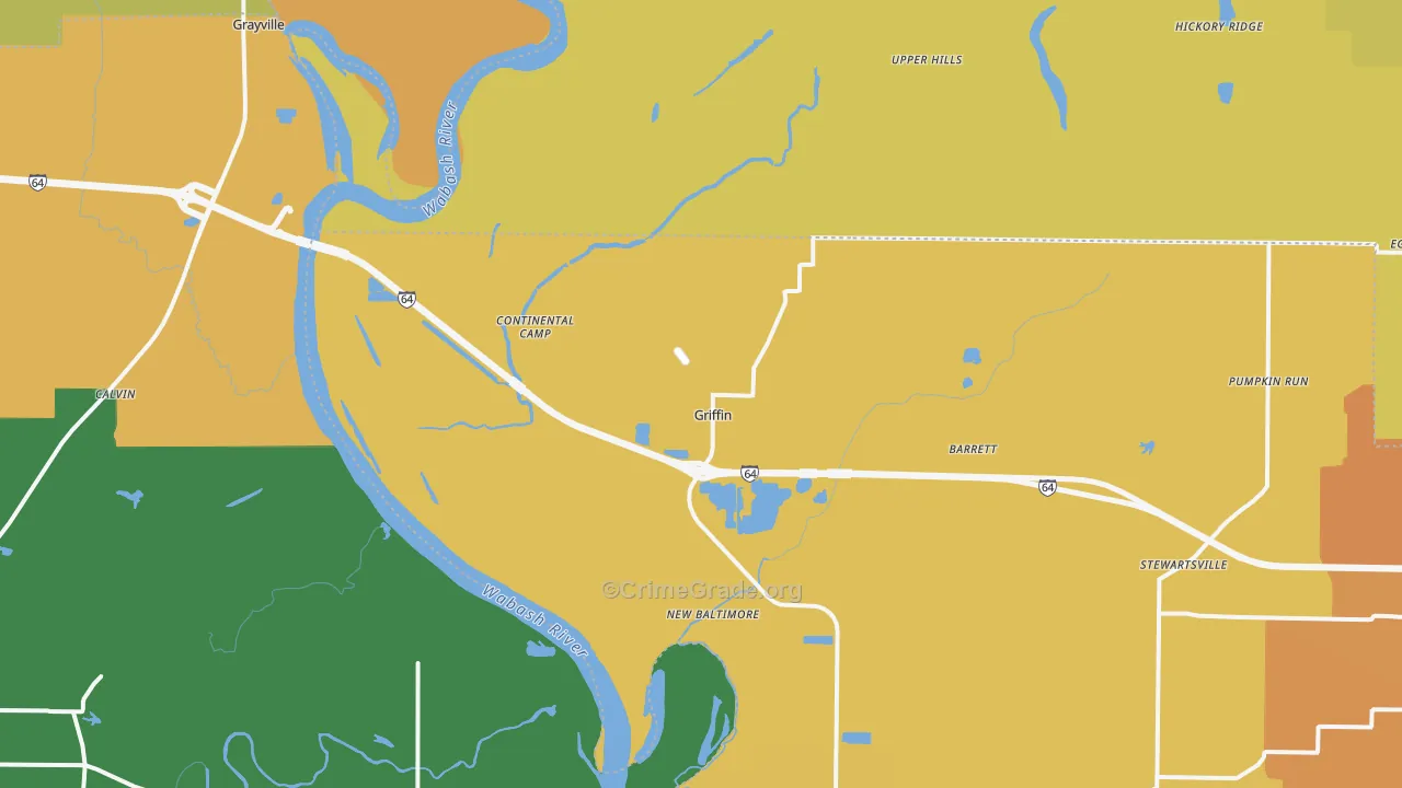 Griffin, IN Map of Vandalism Rates