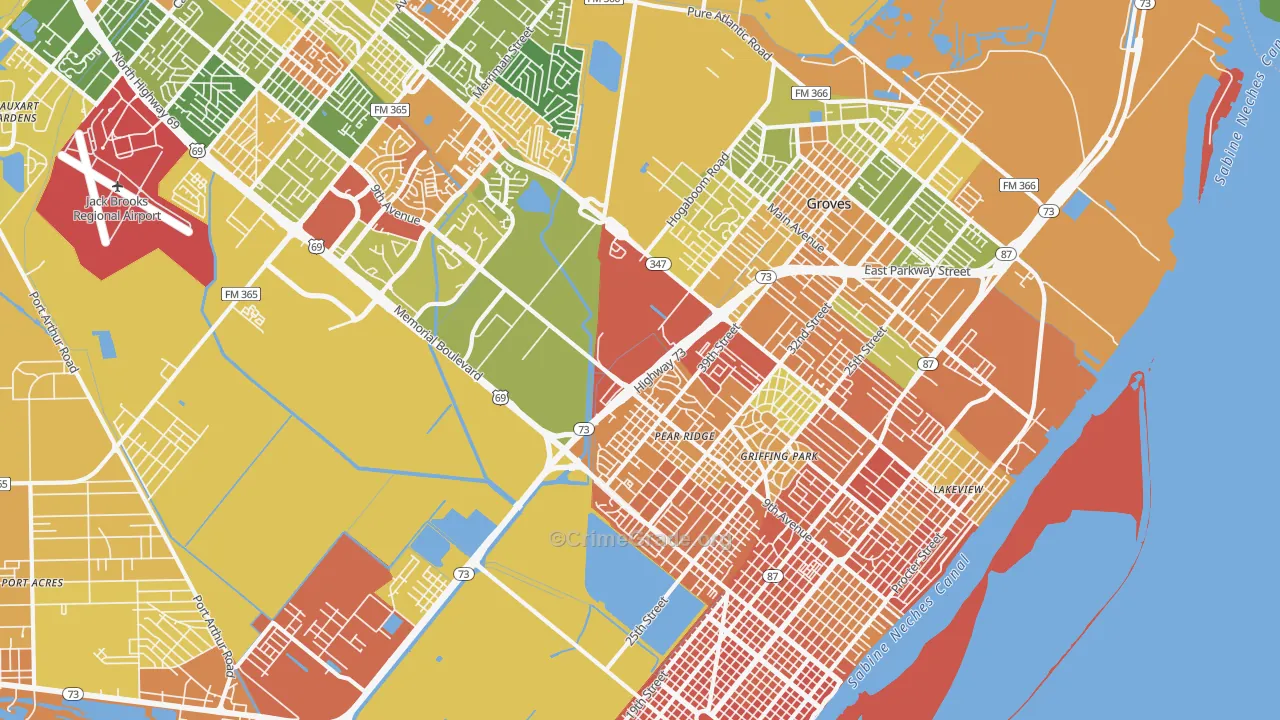 Griffing Park, TX Map of Vandalism Rates