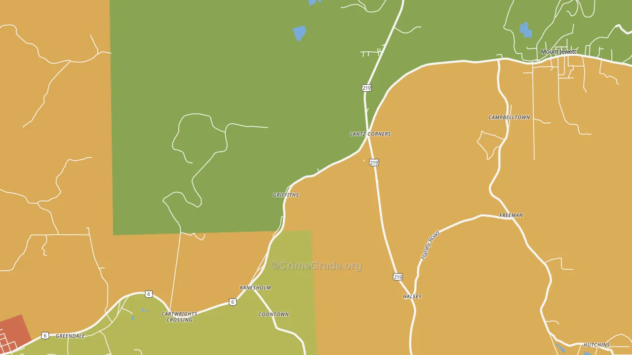 Griffiths, PA Map of Vandalism Rates