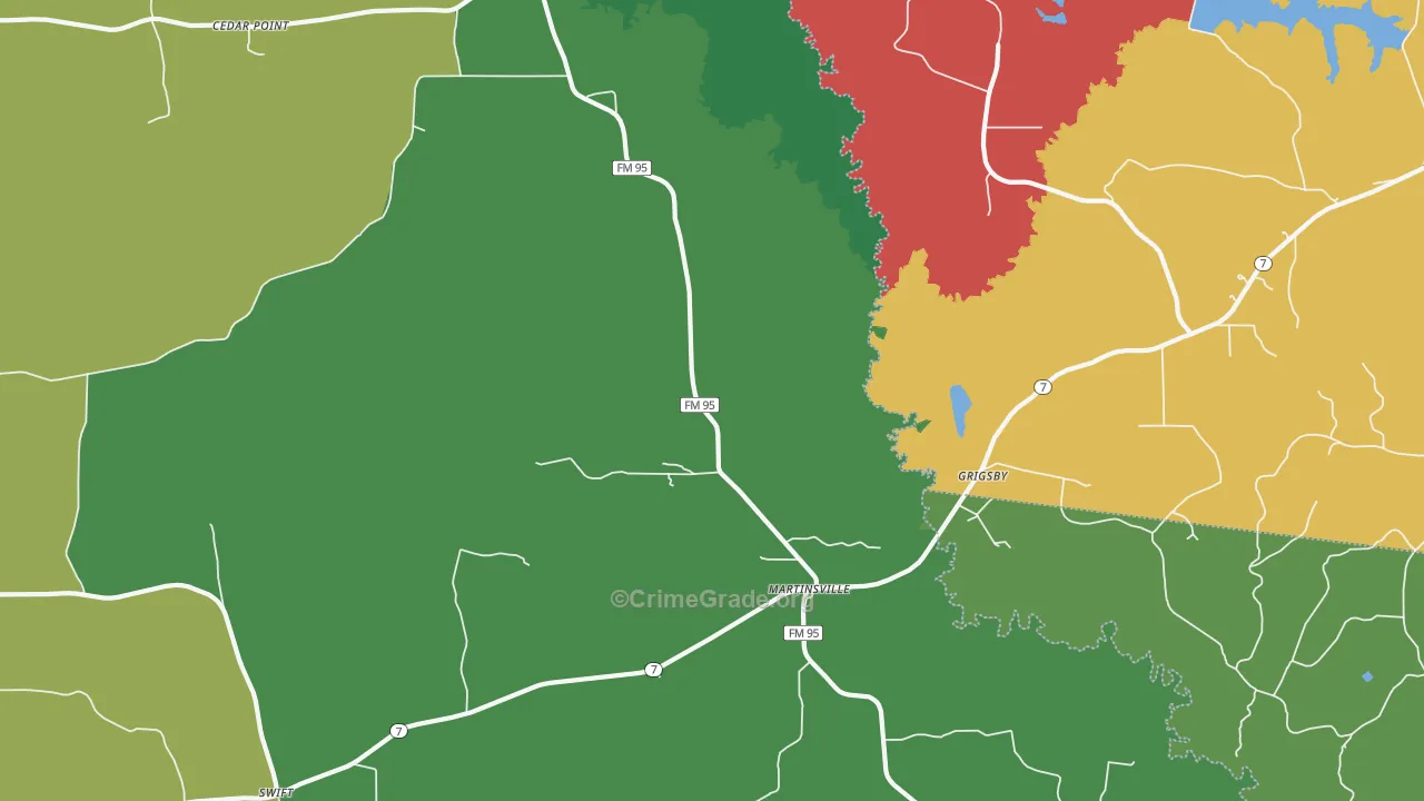 Grigsby, TX Map of Vandalism Rates