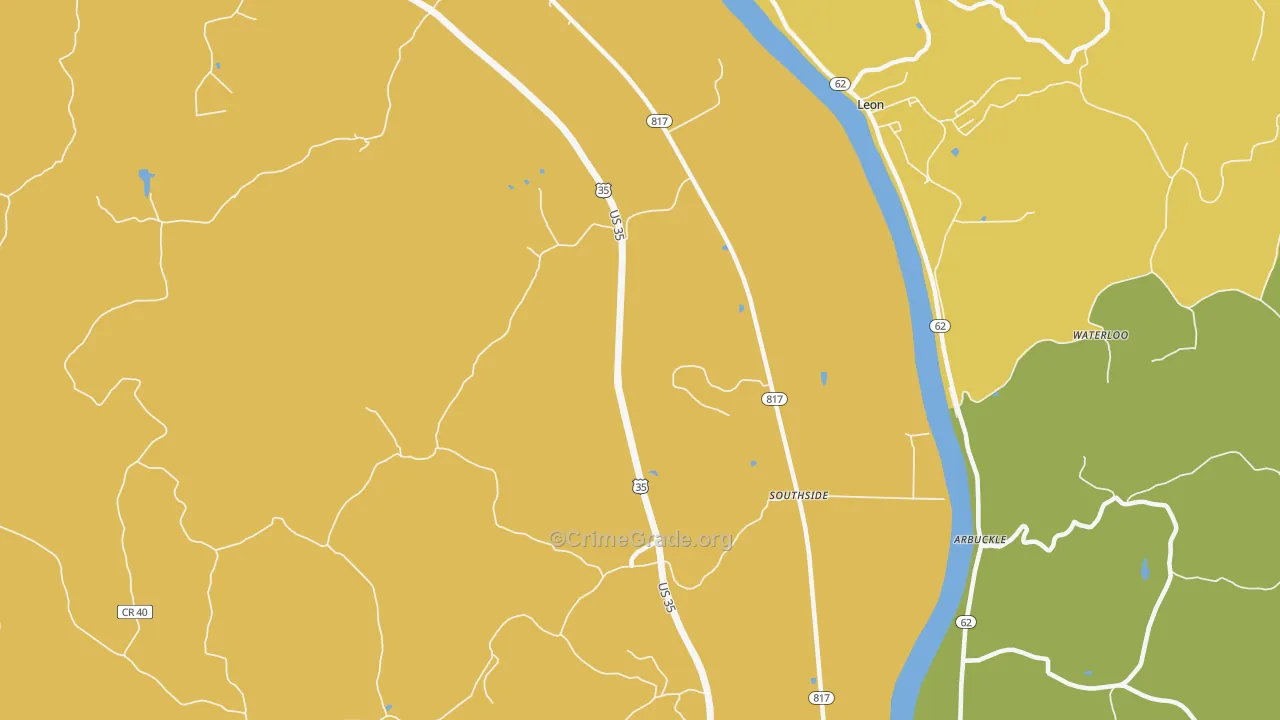 Grimms Landing, WV Map of Vandalism Rates