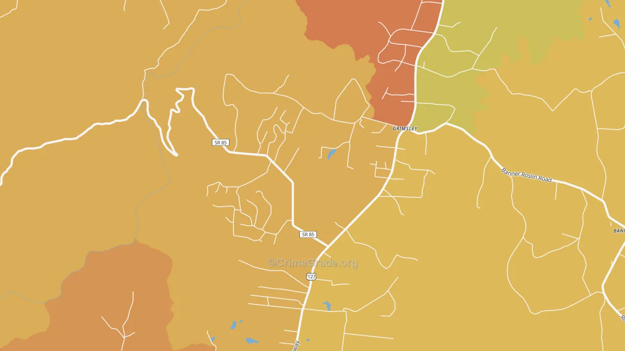 Grimsley, TN Map of Vandalism Rates