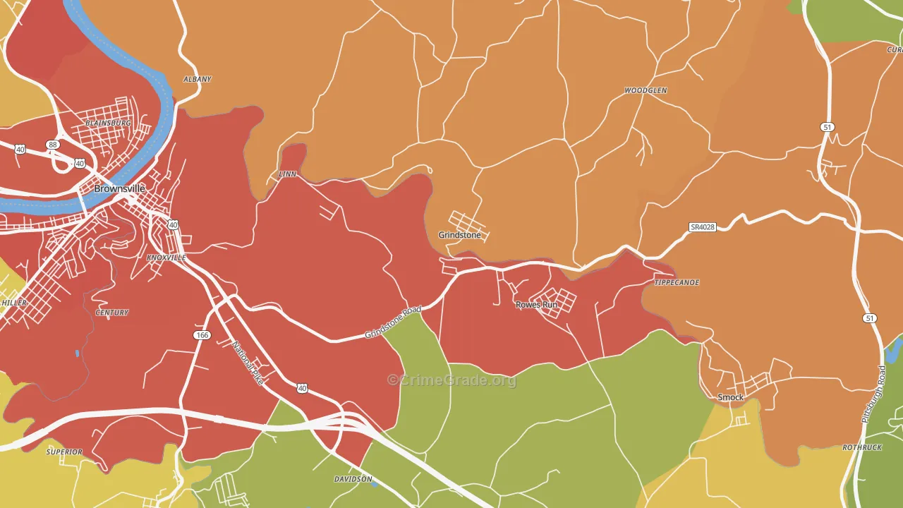 Grindstone, PA Map of Vandalism Rates