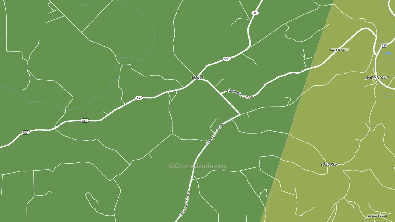 Grisemore, PA Map of Vandalism Rates