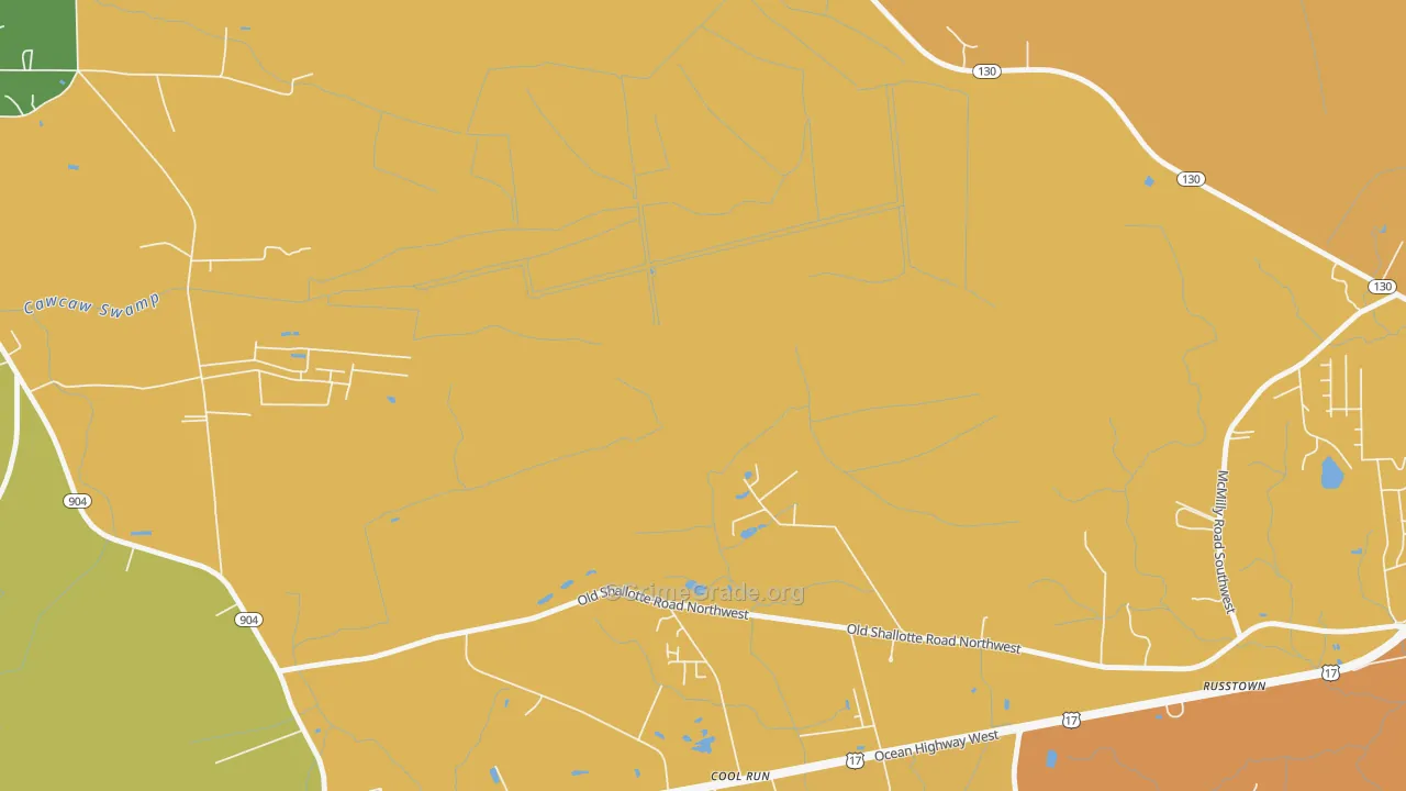 Grissettown, NC Map of Vandalism Rates