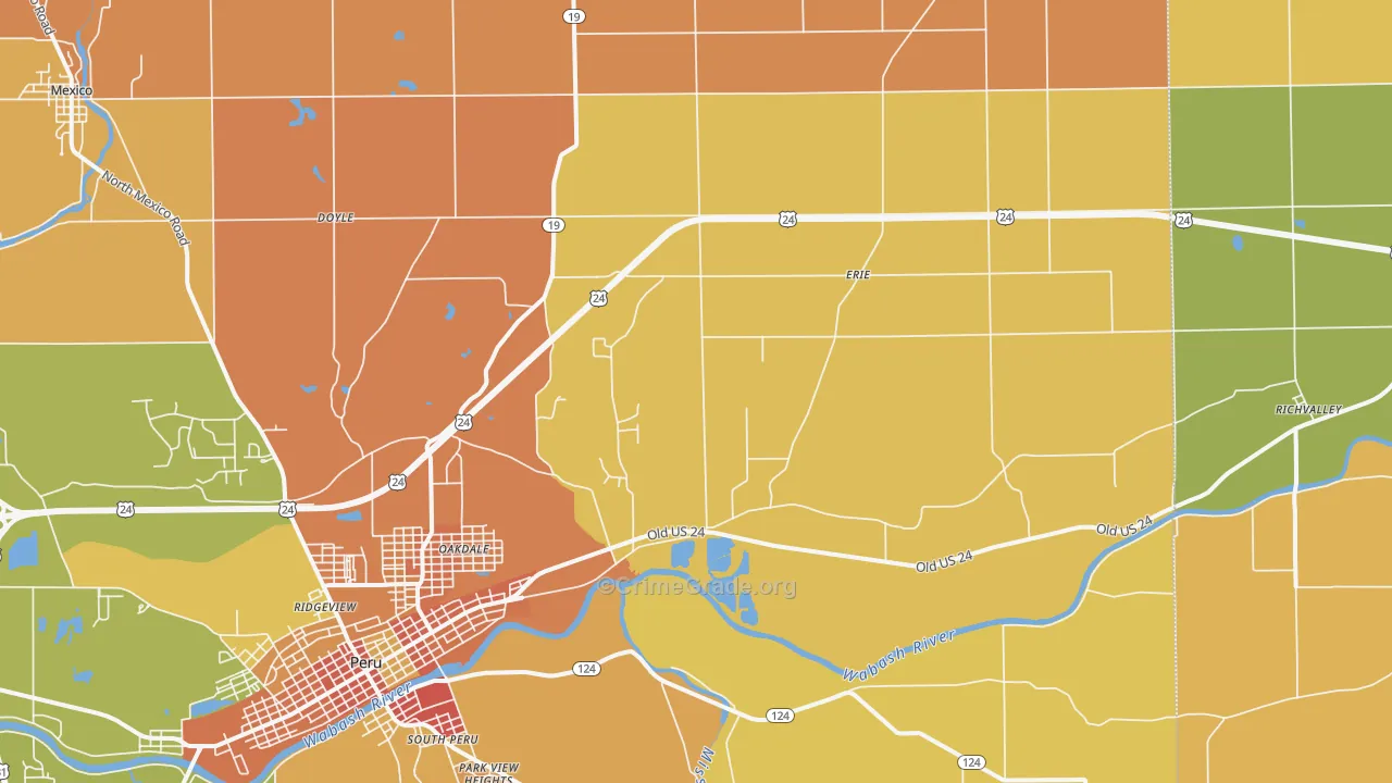 Grissom Arb, IN Map of Vandalism Rates