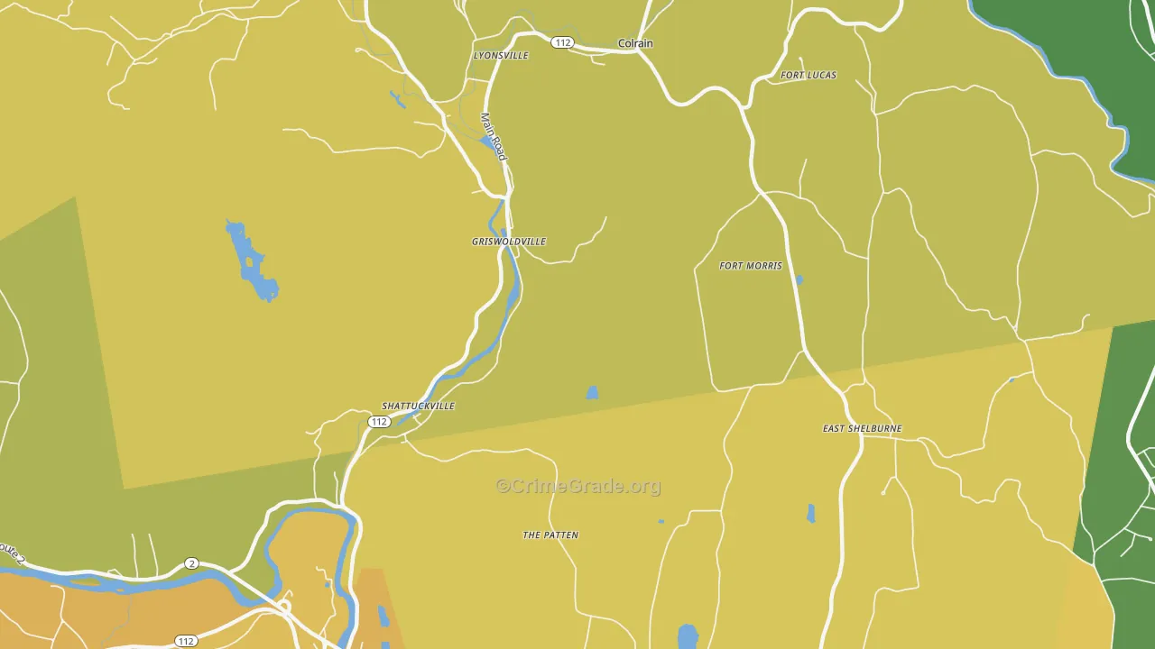 Griswoldville, MA Map of Vandalism Rates