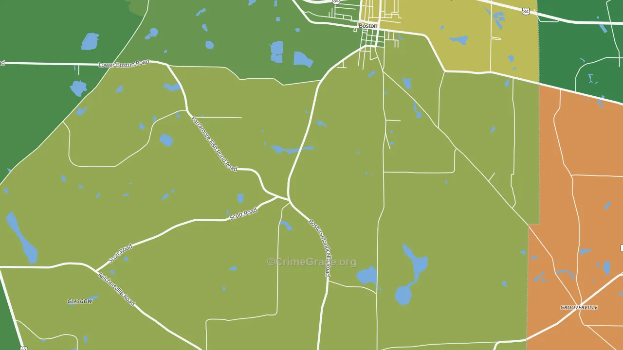 Grooverville, GA Map of Vandalism Rates