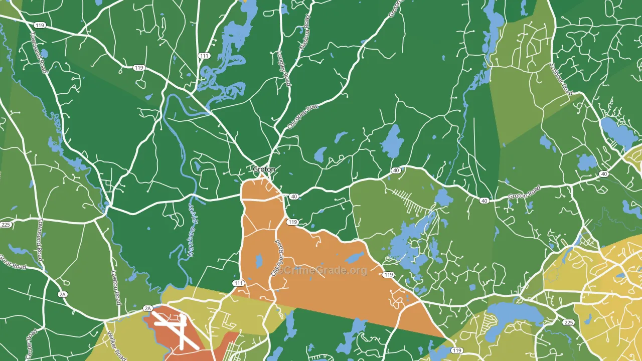 Groton, MA Map of Vandalism Rates