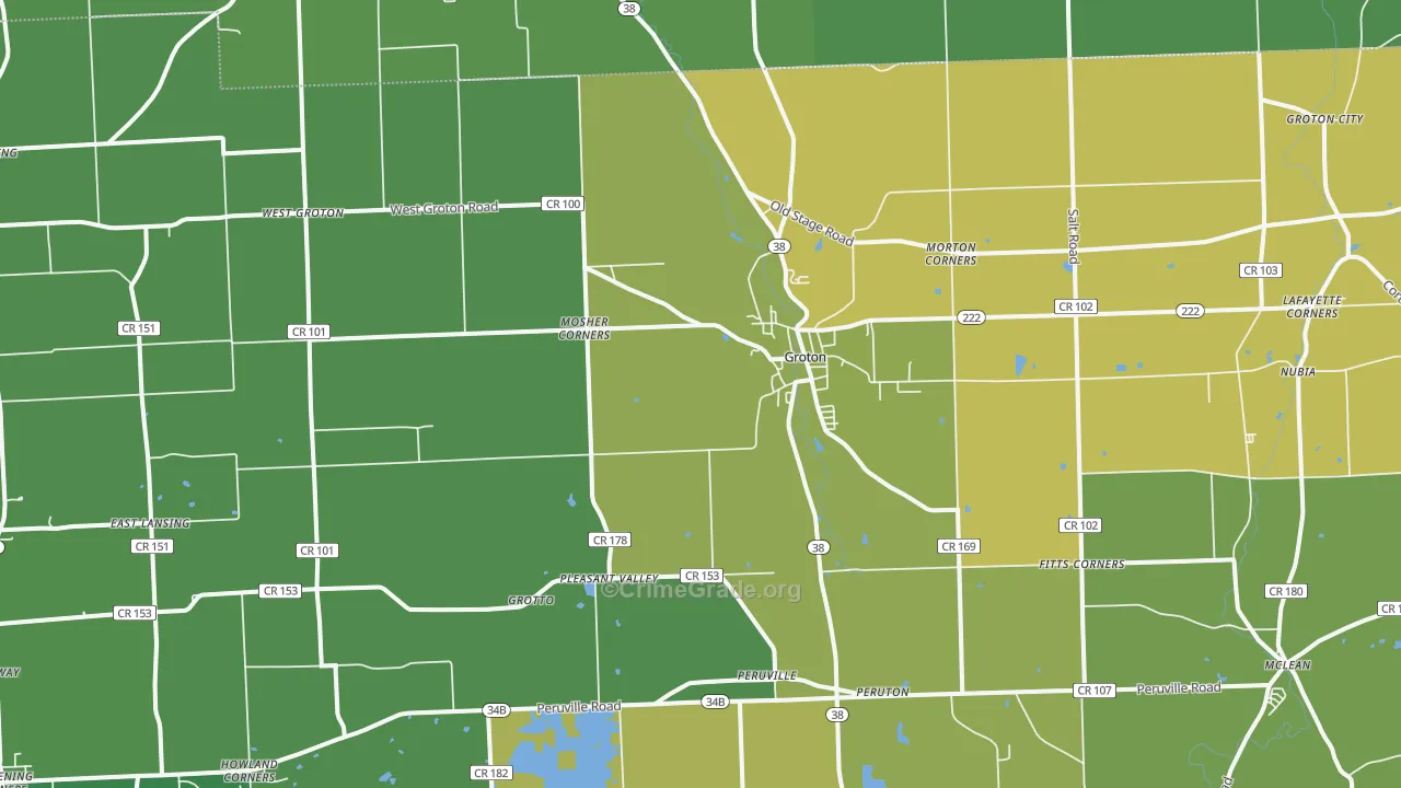 Groton, NY Map of Vandalism Rates