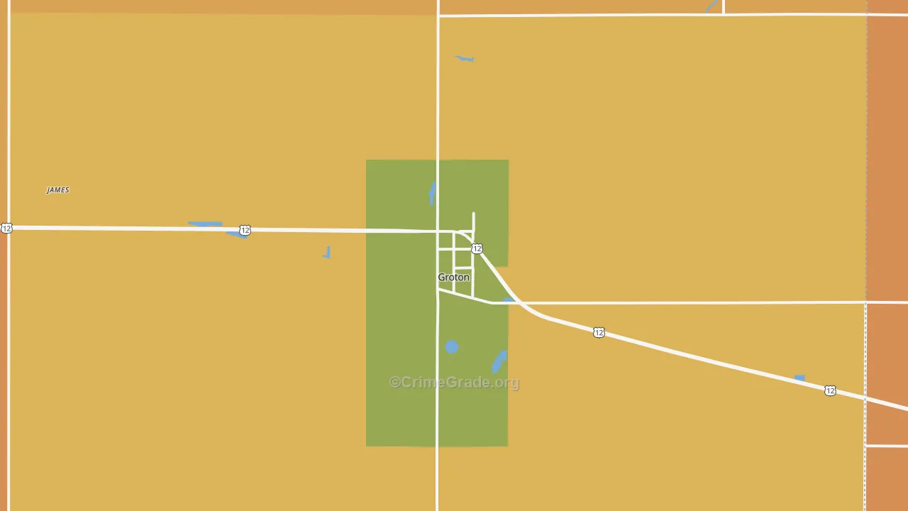 Groton, SD Map of Vandalism Rates