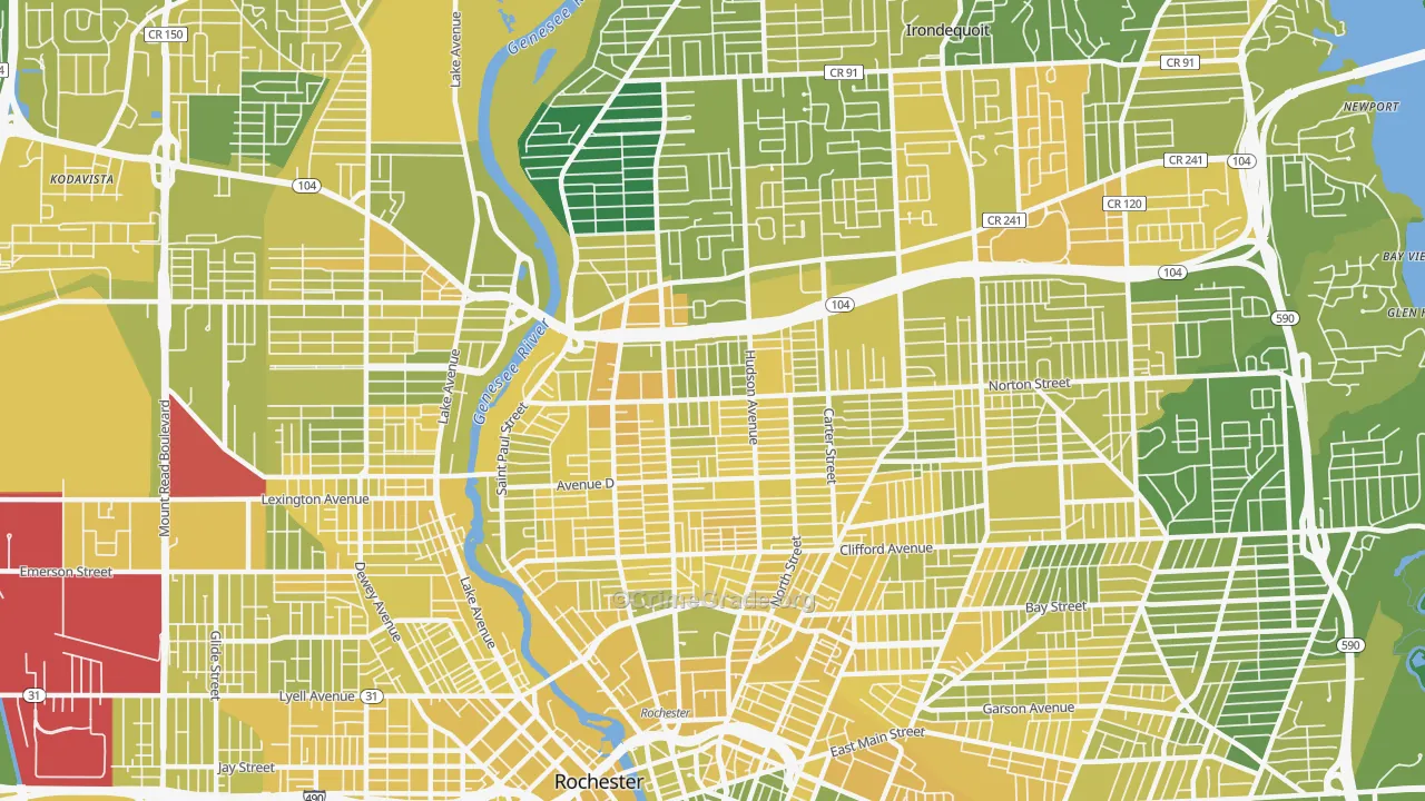 Group 14621, Rochester, NY Map of Vandalism Rates