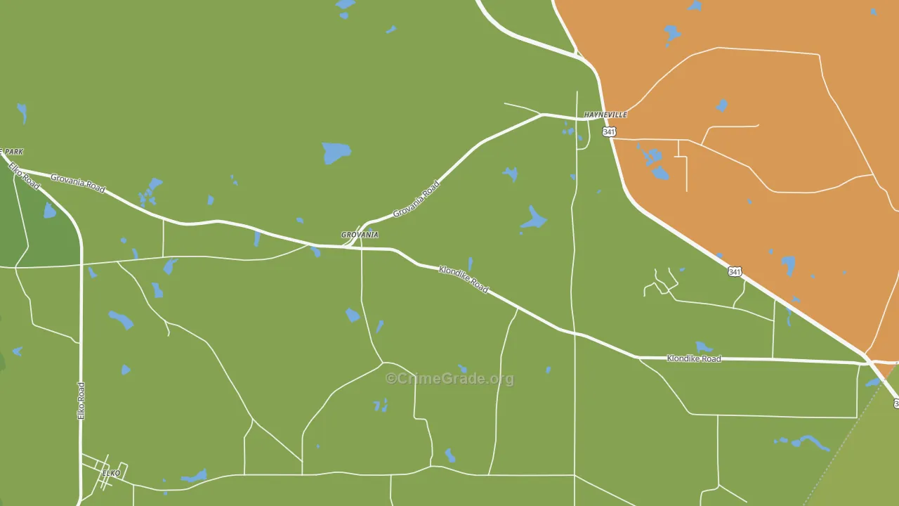 Grovania, GA Map of Vandalism Rates