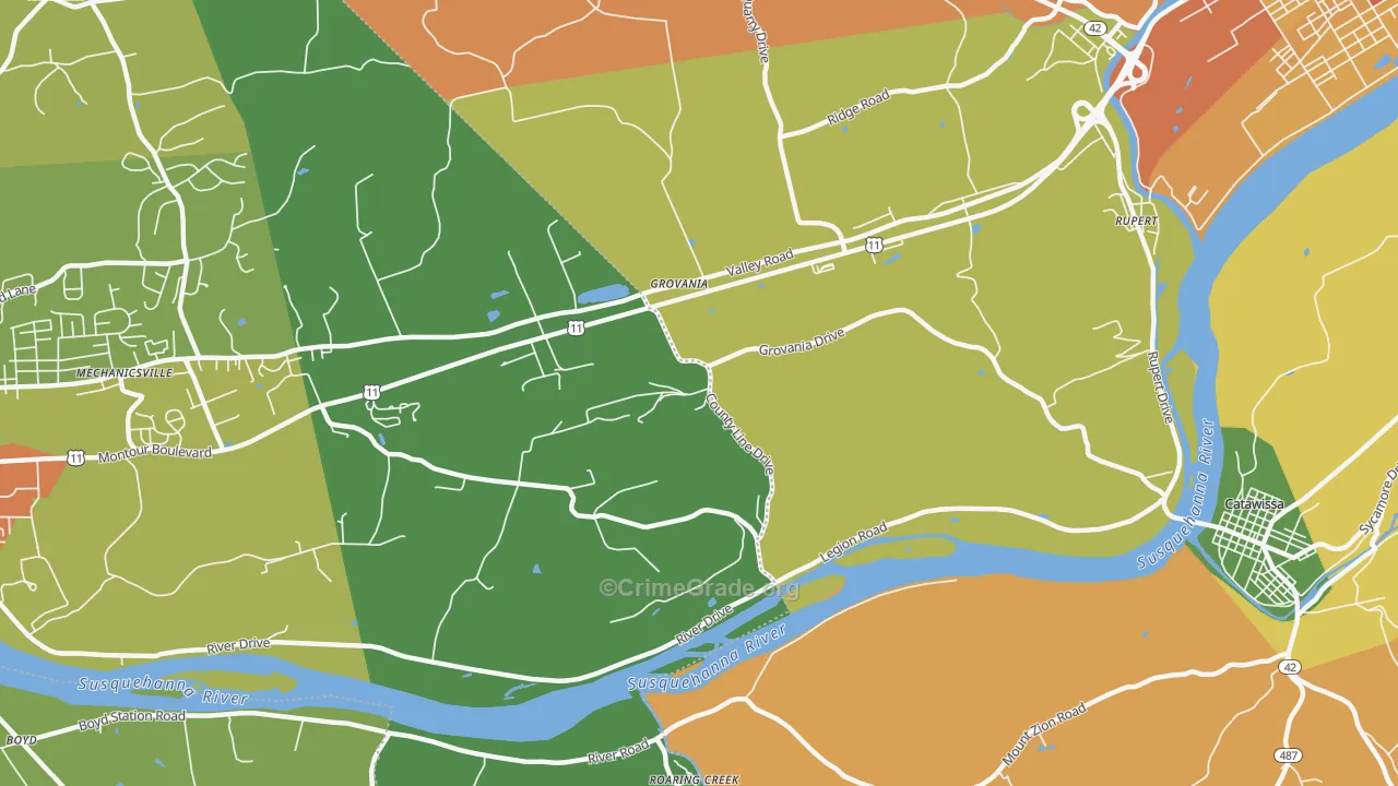 Grovania, PA Map of Vandalism Rates
