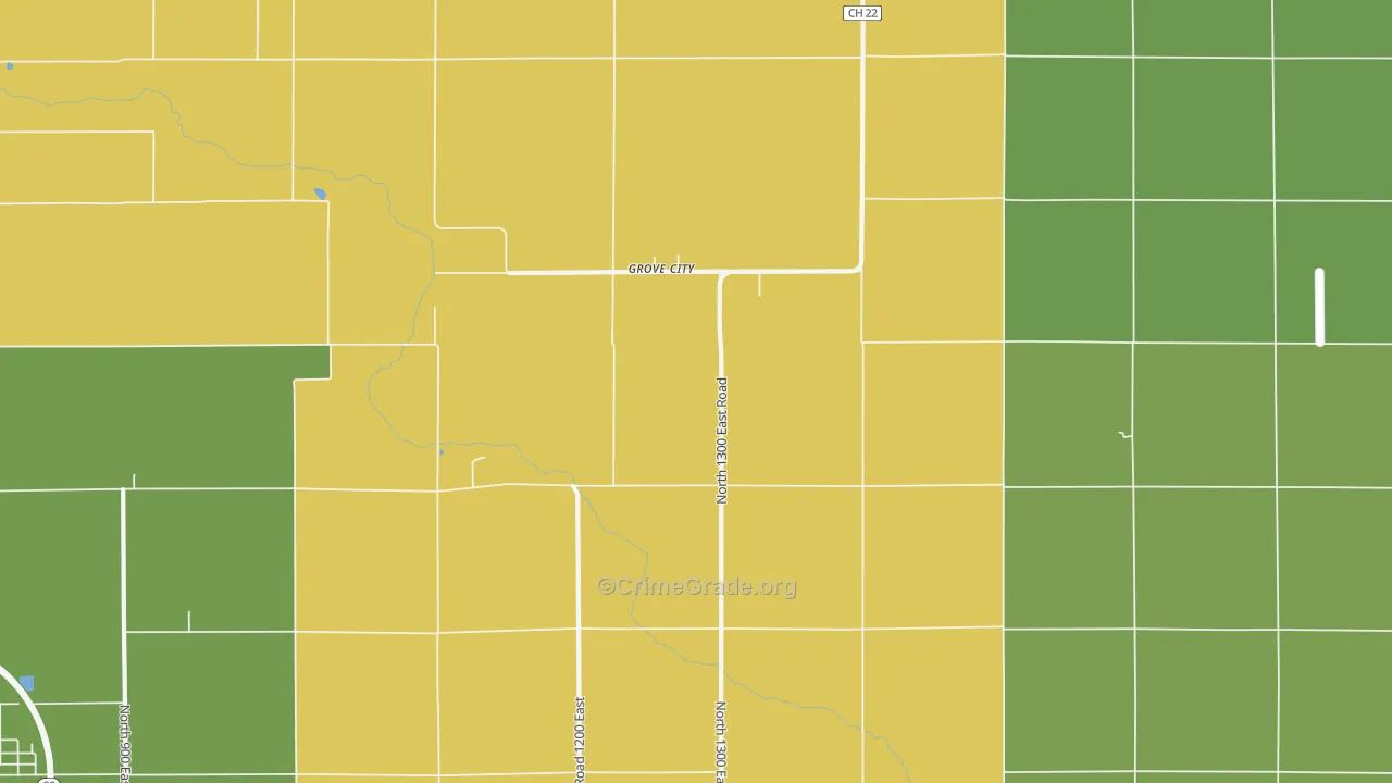 Grove City, IL Map of Vandalism Rates