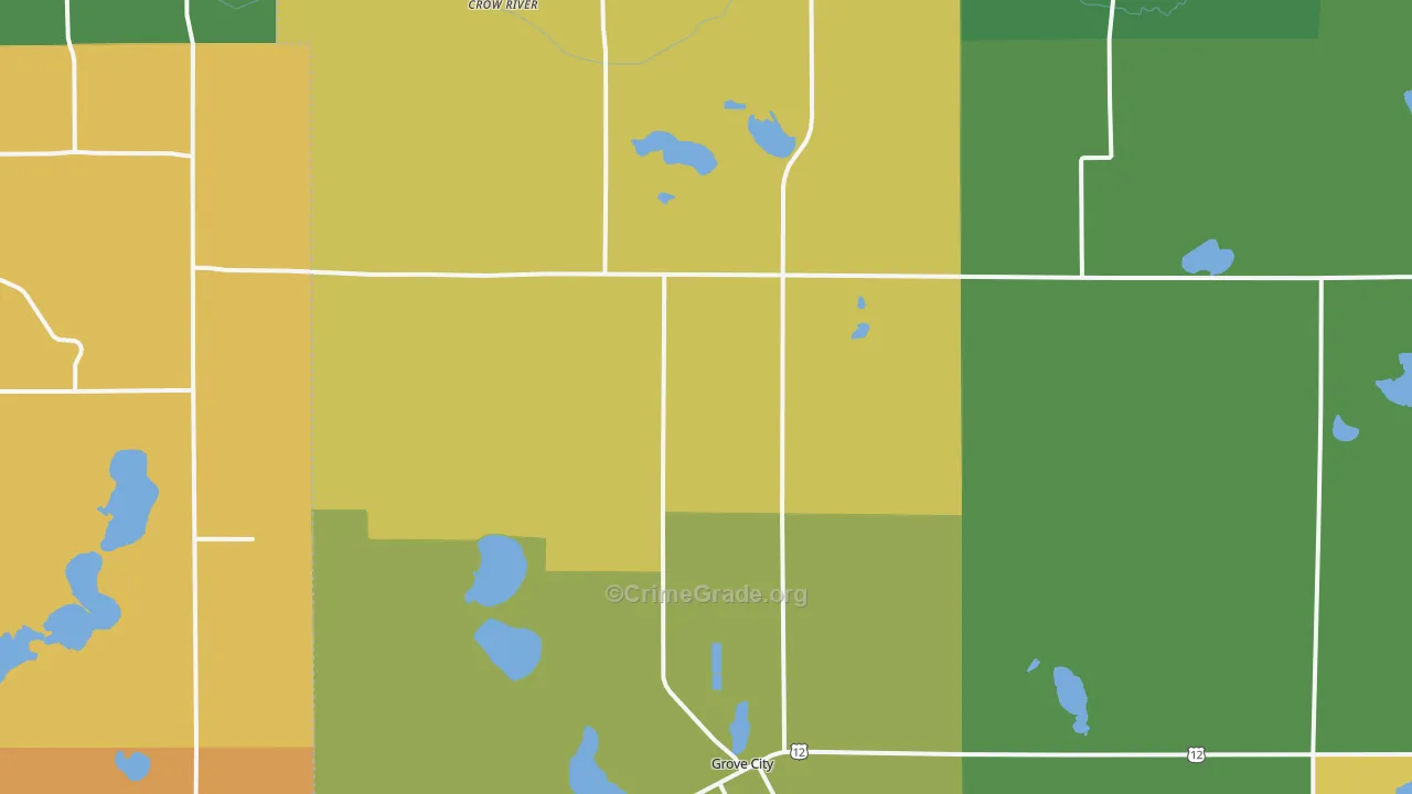 Grove City, MN Map of Vandalism Rates