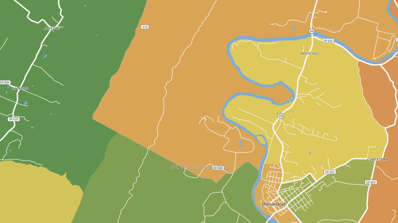 Grove Hill, VA Map of Vandalism Rates