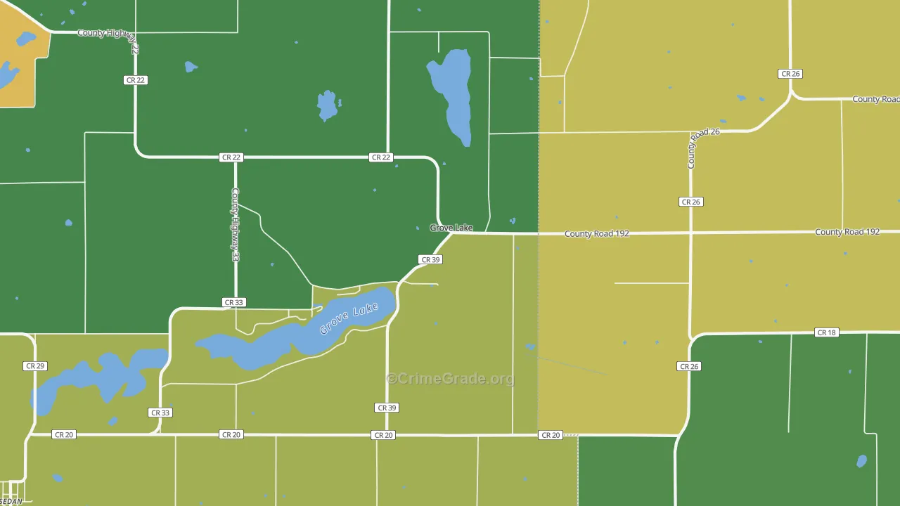 Grove Lake, MN Map of Vandalism Rates
