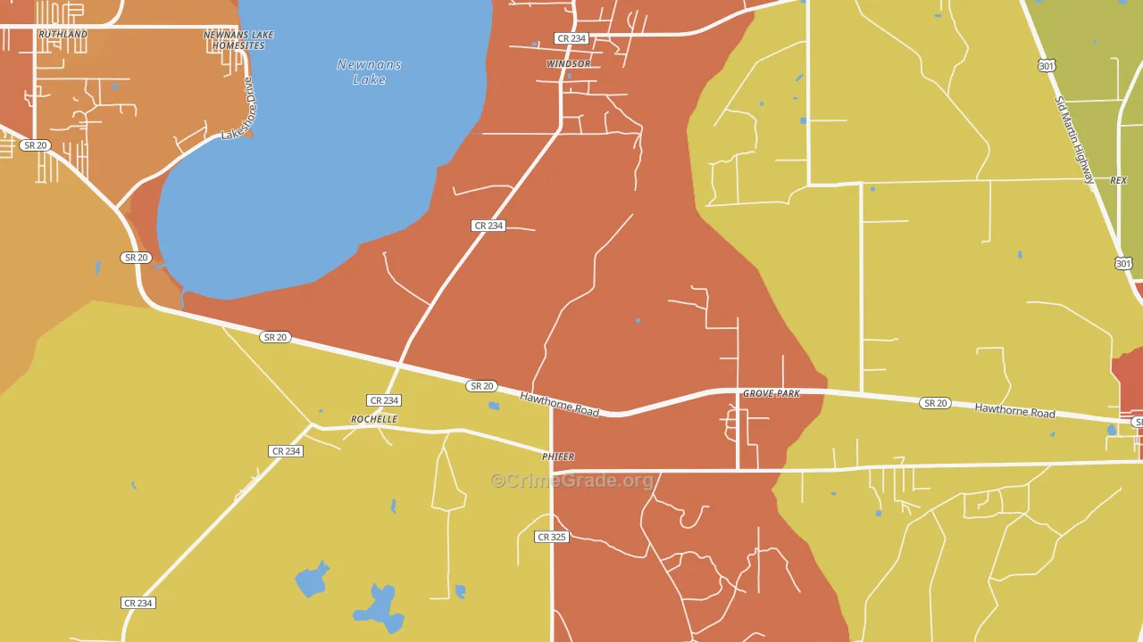 Grove Park, FL Map of Vandalism Rates