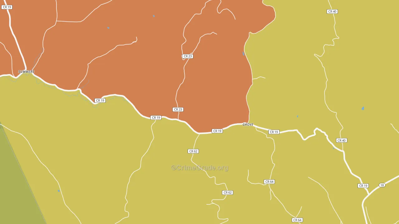 Grove, WV Map of Vandalism Rates