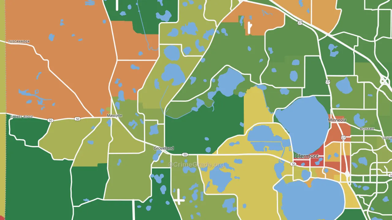 Groveland, FL Map of Vandalism Rates
