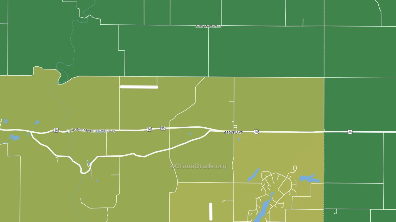 Groveland, IN Map of Vandalism Rates