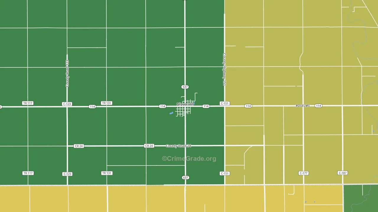 Grover Hill, OH Map of Vandalism Rates