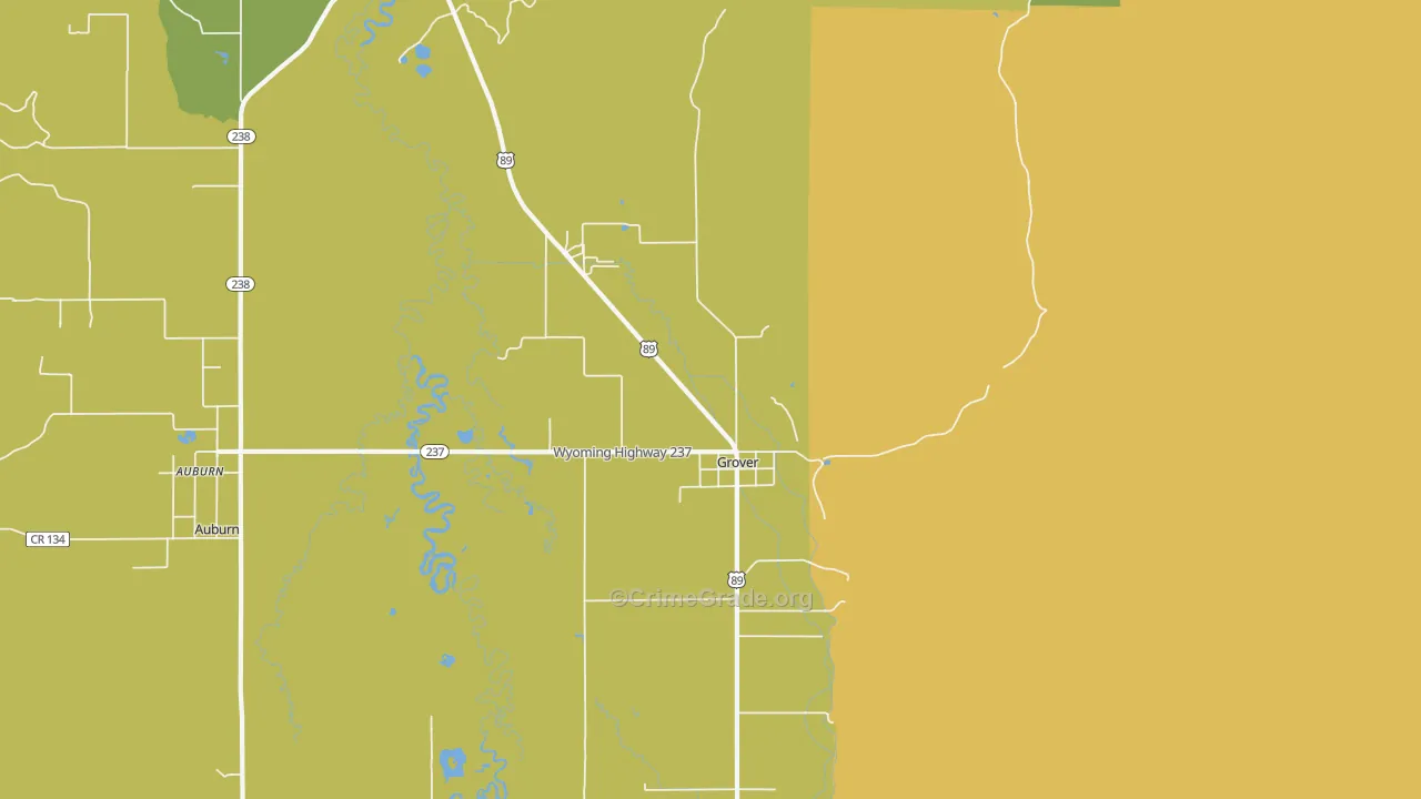 Grover, WY Map of Vandalism Rates