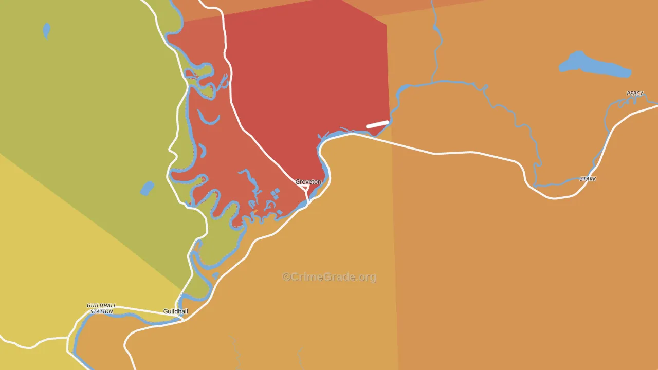 Groveton, NH Map of Vandalism Rates
