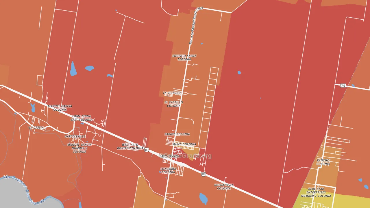 Grulla, TX Map of Vandalism Rates