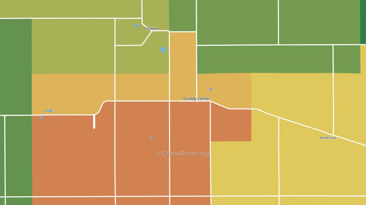 Grundy Center, IA Map of Vandalism Rates