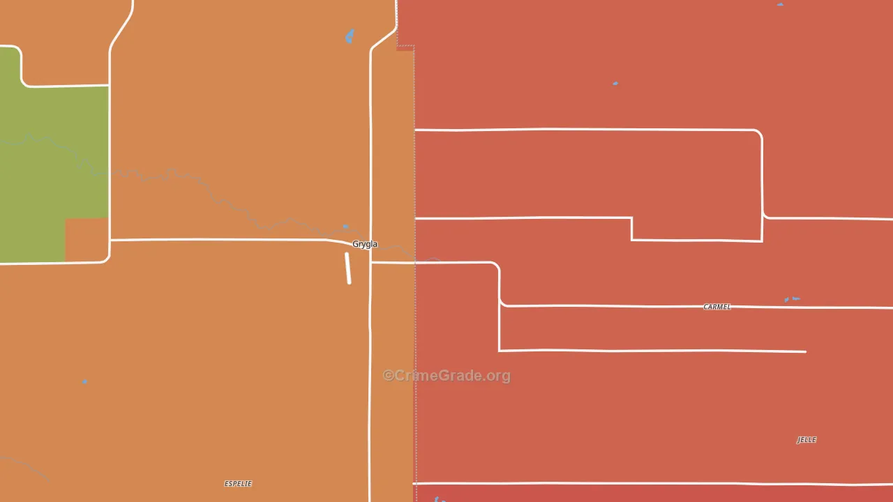 Grygla, MN Map of Vandalism Rates