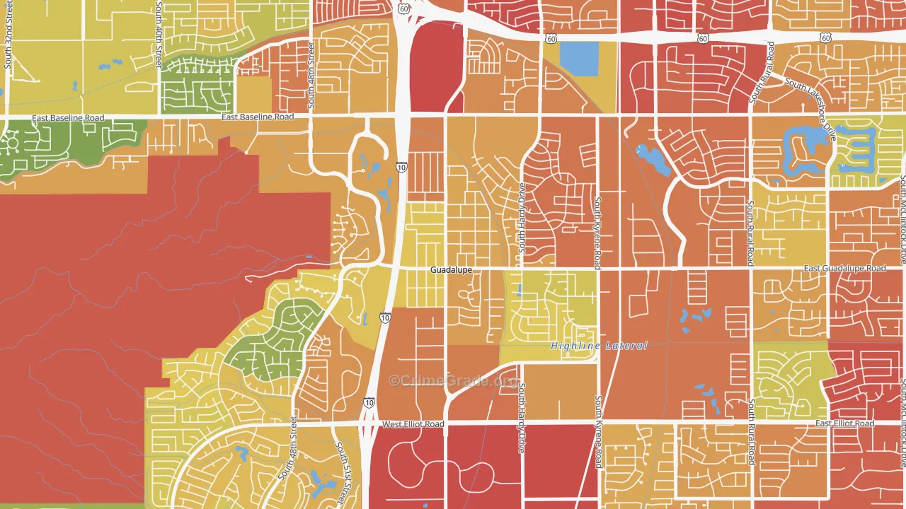 Guadalupe, AZ Map of Vandalism Rates