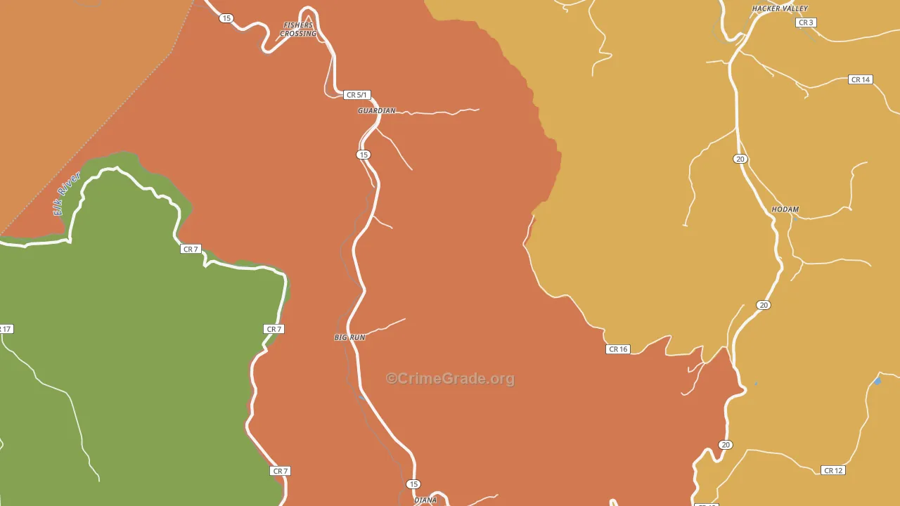 Guardian, WV Map of Vandalism Rates