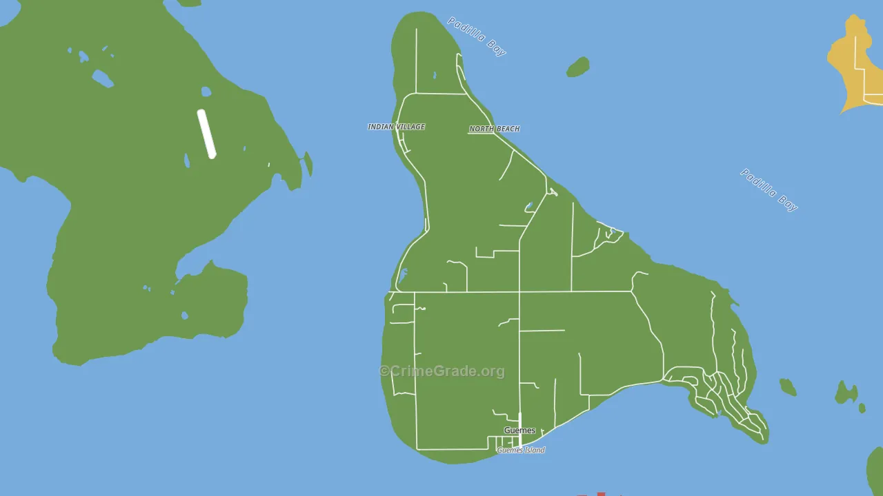 Guemes, WA Map of Vandalism Rates