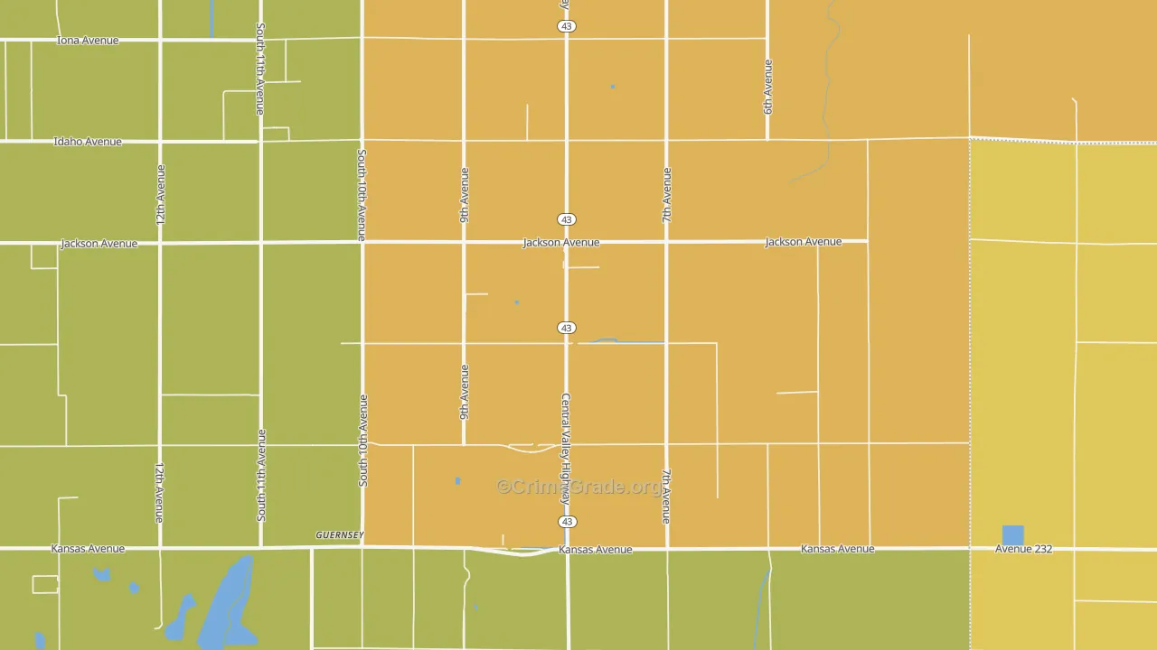 Guernsey, CA Map of Vandalism Rates