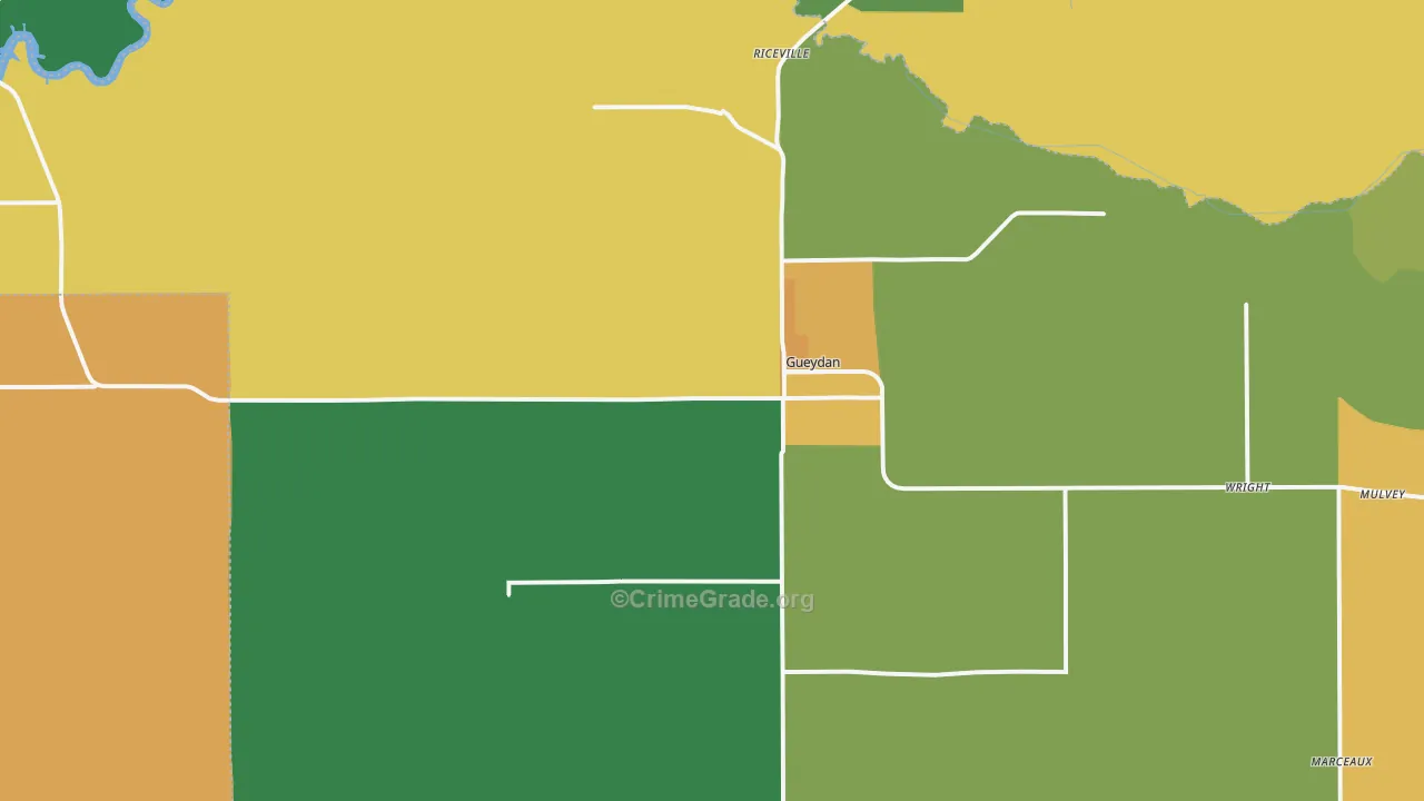 Gueydan, LA Map of Vandalism Rates